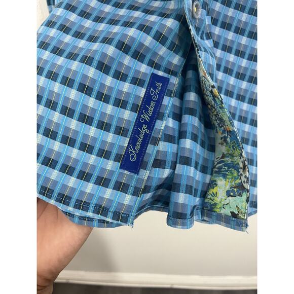 Robert Graham Check Plaid Resort Retro Classic Shirt L Flip Cuff Preppy Vacay - Picture 4 of 14